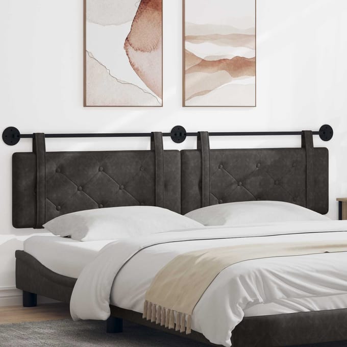 vidaXL - Hangend - hoofdbord - Zwart - Antiek - PU