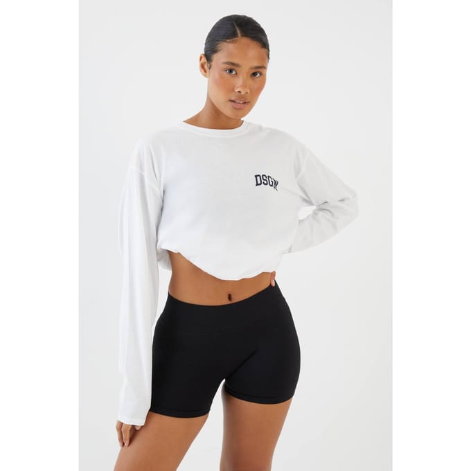 Dames Dsgn Studio Collegiate Shirt Met Lange Mouwen | Wit | Maat: Medium