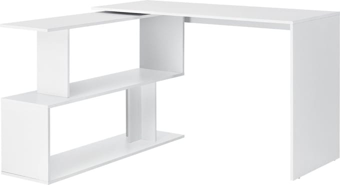 Hoekbureau met open kast Arendal 120x50x76,5 cm wit