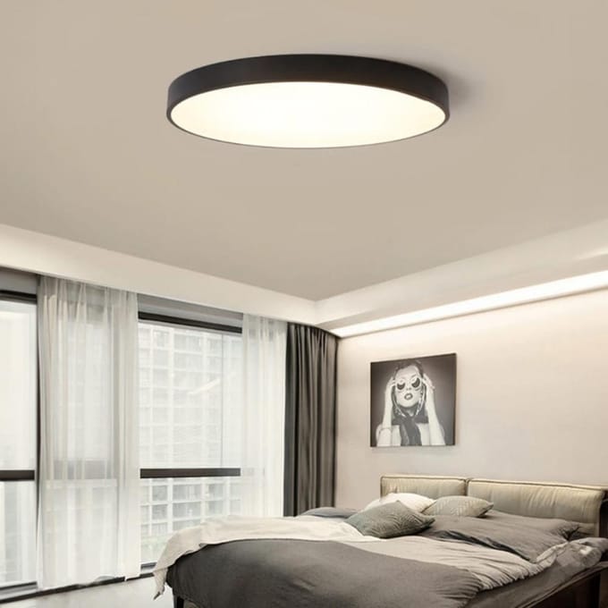 Zolta - Plafondkap - LED Plafondlamp - 40 cm - Zwart - Modern