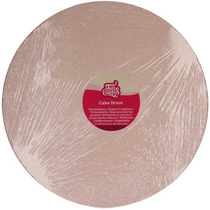 FunCakes Cake Drum Rond - Rose Goud - Ø35,5 cm / 12 mm - Taartonderlegger - Taartkarton