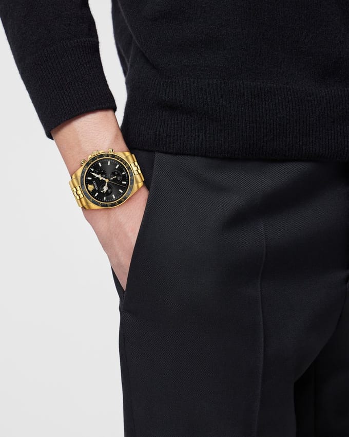 Versace Greca Chr Wave VE0H00525 Horloge - Staal - Goudkleurig - Ø 43 mm