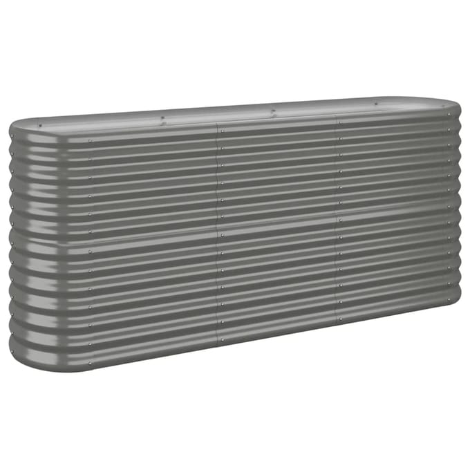 vidaXL - Plantenbak - 152x40x68 - cm - gegalvaniseerd - staal - grijs