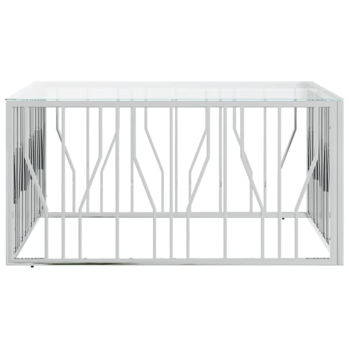 vidaXL - Salontafel - 100x100x50 - cm - roestvrij - staal - en - glas