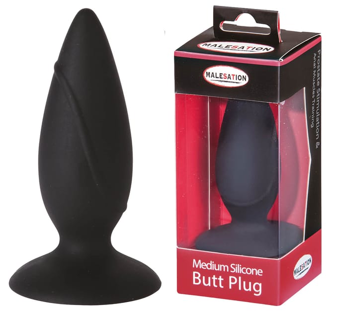 Siliconen Butt Plug Medium - Zwart