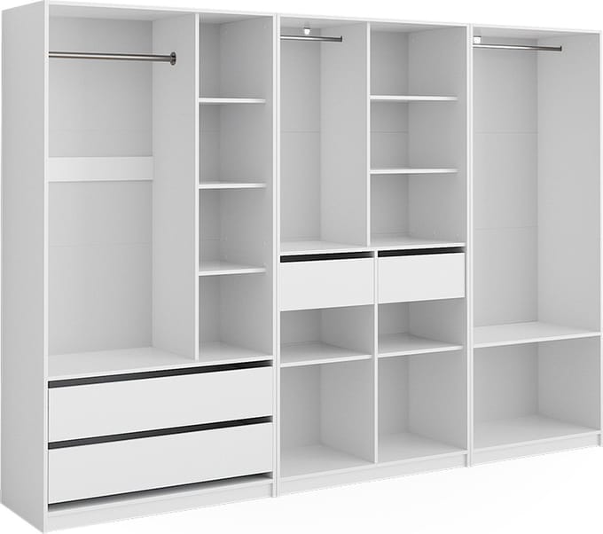 Vicco Elmo Garderobekast – 280 x 200 cm Set van 3 Wit
