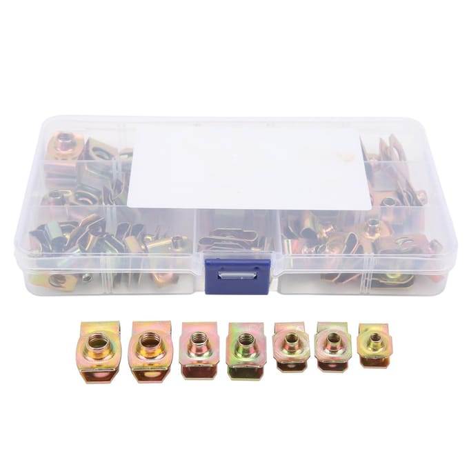 60 Stuks U-moer Clip Kit Sterke Roestbestendigheid Hoge Elasticiteit M4 M5 M6 M8 U-moeren Set voor Auto
