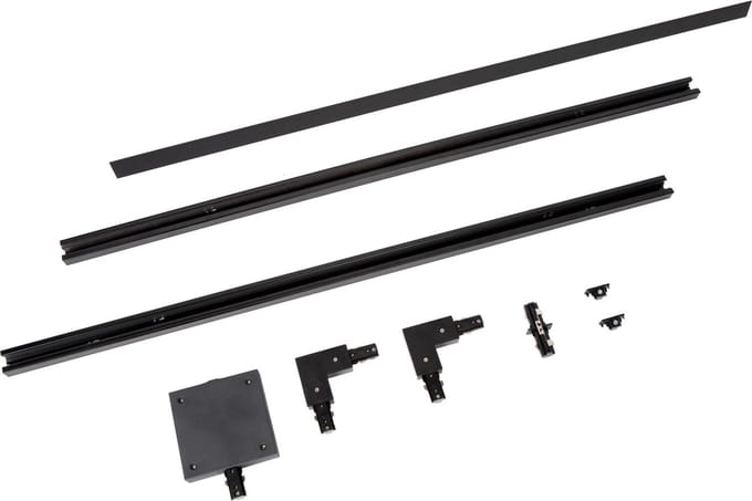 Lucide TRACK Starterset - 1-fase Railsysteem / Railverlichting - 2 meter - Zwart