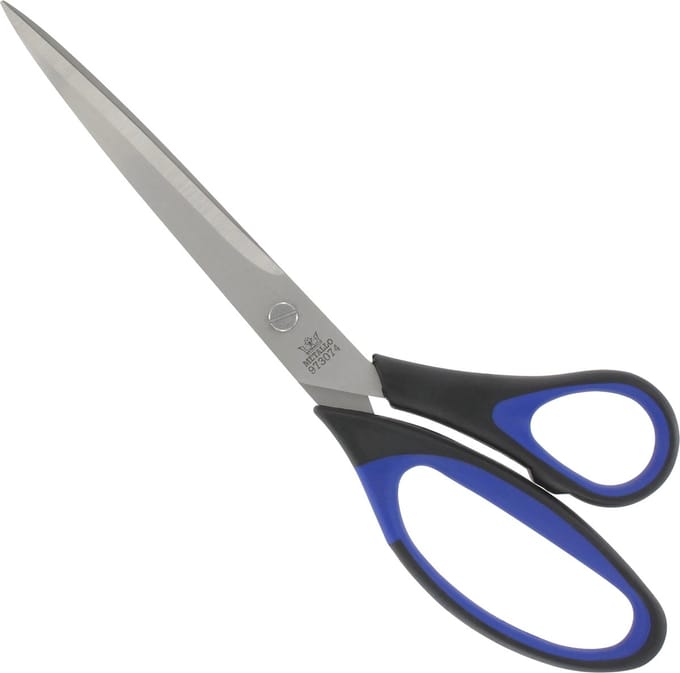 Metallo Lintschaar – RVS snijbladen – Softgrip – 250 mm – Zwart/Blauw