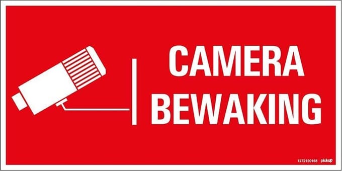 Pickup bord panneau 30x15 cm - Camerabewaking
