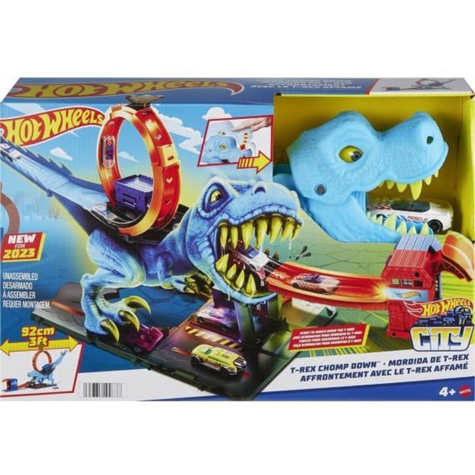 Hot Wheels City T-Rex aanval - Speelgoed auto racebaan