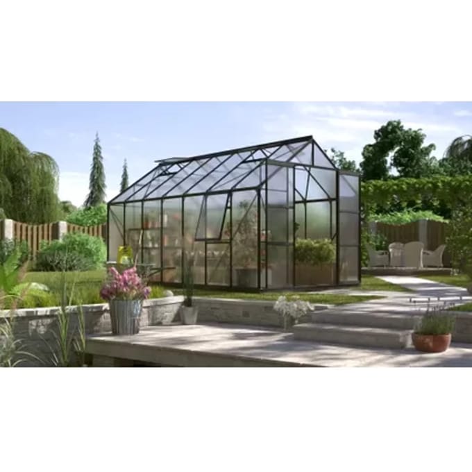 Vitavia Tuinkas Jupiter 11500 - Polycarbonaat 4mm - Zwart - 257x445x248cm