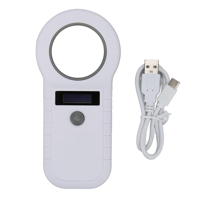 Huisdier Tag Lezer 134.2Khz 125Khz USB Oplaadbaar Draagbare Dier Microchip Scanner voor Hond Kat gray