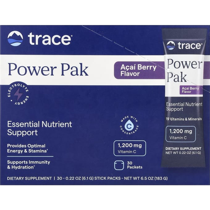 Trace, Power Pack, Acai Berry, 30 stick packs, 6.1 g (0,22 oz) elk