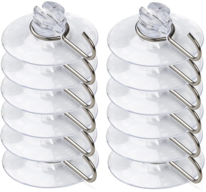 Lichtsnoer zuignappen - 12x - haakjes - 3,5 cm - kerstverlichting - bevestiging