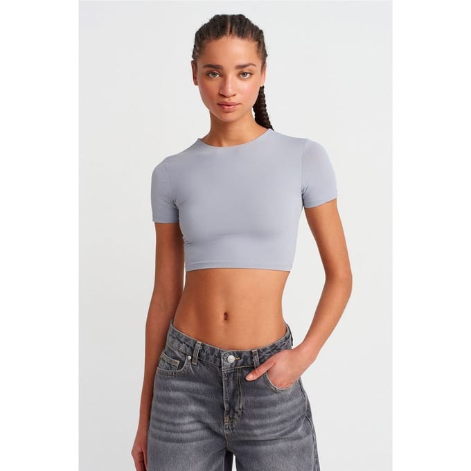 Dames Slim Fit Crop T-Shirt