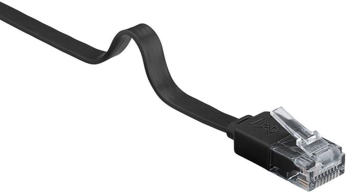 Pro LAN UTP CAT 6 Flat - Zwart - 1m - Zwart - 1m