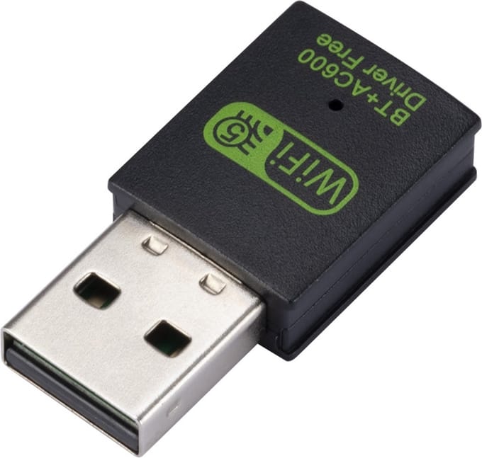 Provium 2-in-1 WiFi USB Adapter + Bluetooth Ontvanger - 600 Mbps - Bluetooth Adapter USB + WiFi Dongle - zwart
