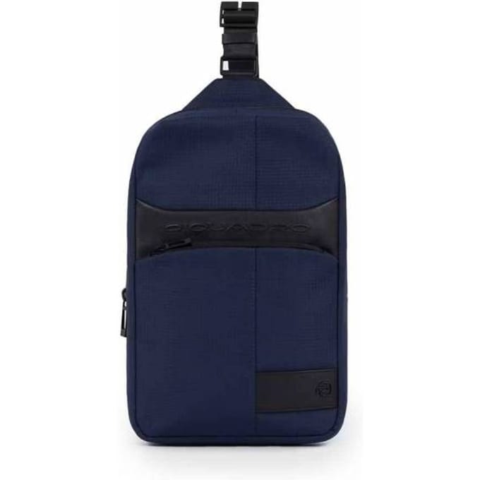 Monospalla Piquadro W129 Blauw leer en stof - CA5751W129-BLU