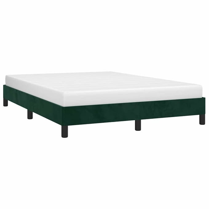 vidaXL - Bedframe - zonder - matras - 140x190 - cm - fluweel - donkergroen