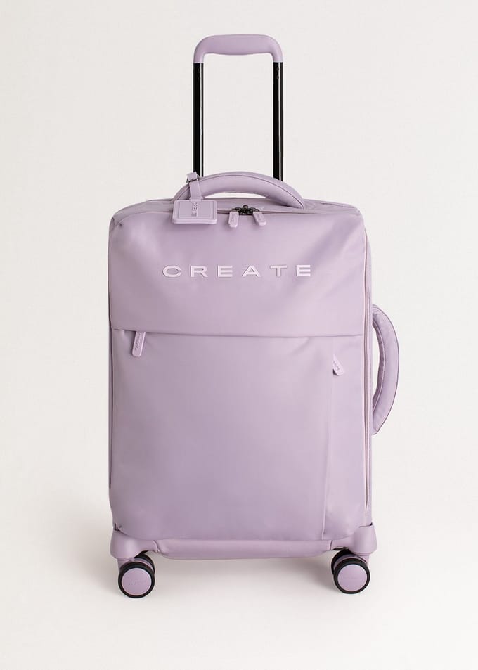 CREATE - Zachte koffer van polyester met TSA-slot en multidirectionele wielen - Check-in M - LUGGAGE STUDIO SOFT