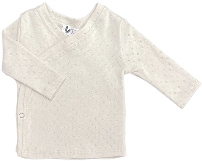 Overslagshirtje - Pointelle - Natural beige - maat 44
