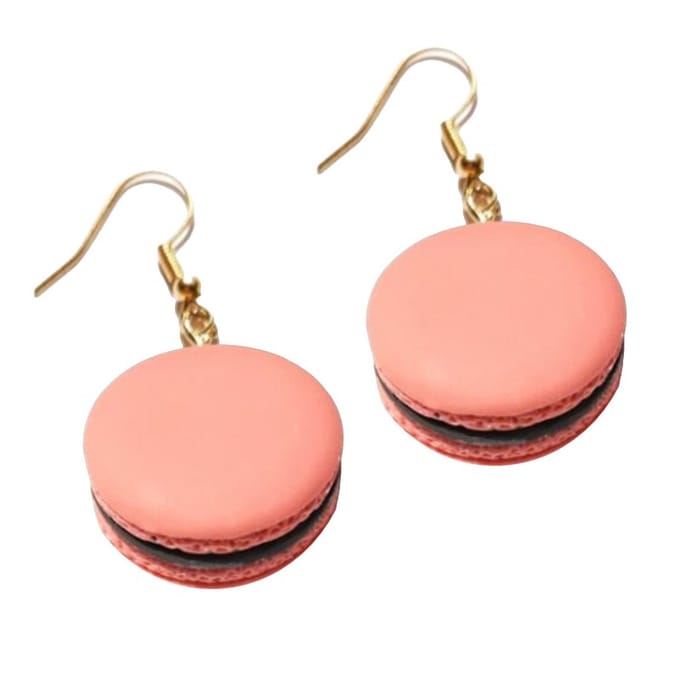 Fako Bijoux® - Oorbellen - Macaron Chocolade - 24x45mm - Roze
