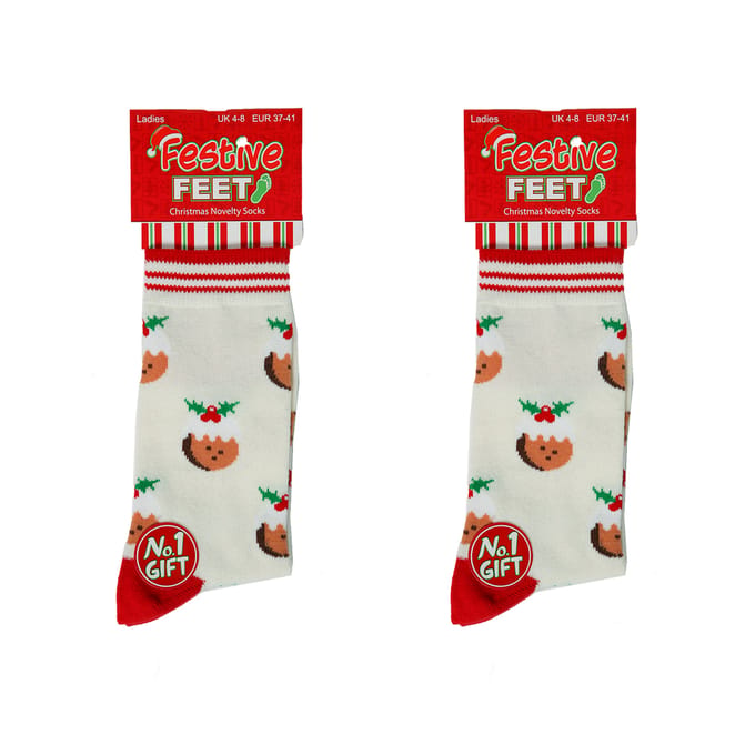 Dames Feestelijke Voetjes Kerst Novelty Sokken