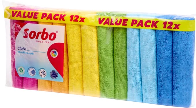 Sorbo Microvezeldoeken 12 stuks - 1 verpakking