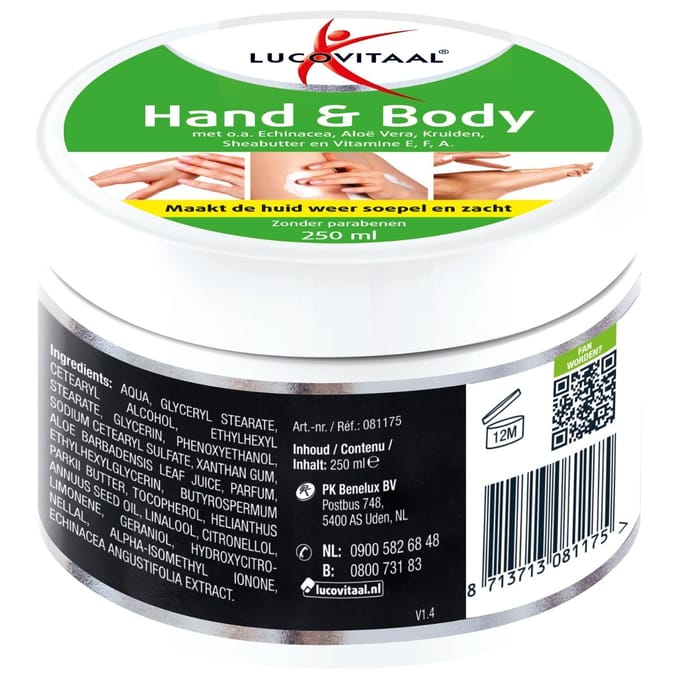 Lucovitaal Hand & Body crème Echinacea, Aloë Vera 250 ml