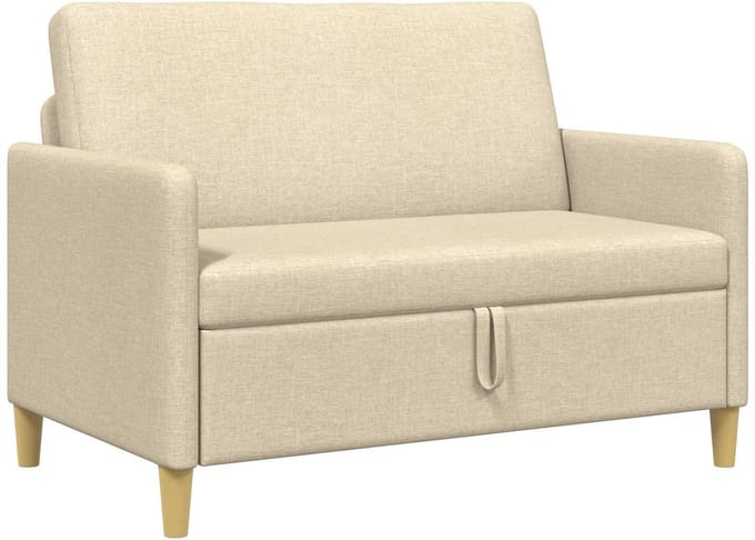 vidaXL - Sofa - met - Opbergruimte - Crèmekleurig - 122 - x - 78 - x - 87 - cm - Polyester