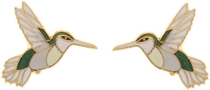Behave - Oorbellen dames - Kolibrie stekers - Wit groen - Natuurtrend