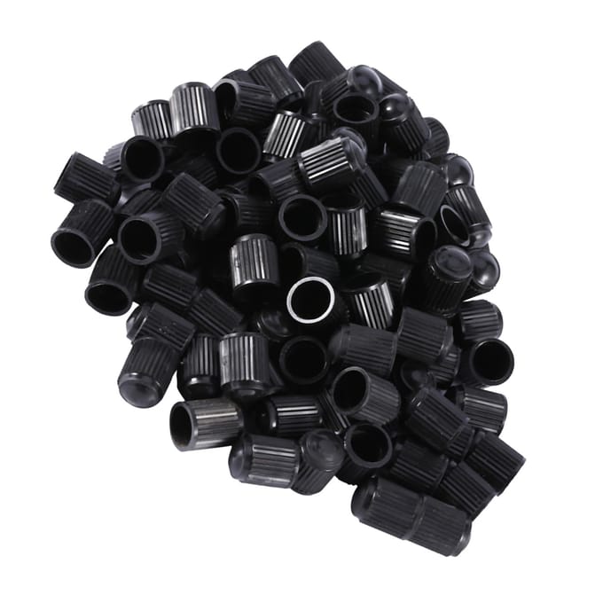 Lot de 100 bouchons de valve de pneu en plastique noir pour voiture, vélo, moto, camion black