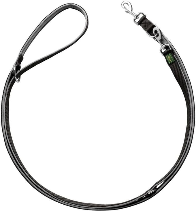 Verstelbare Hondenriem Neopreen 2.5 cm Breed Zwart Grijs