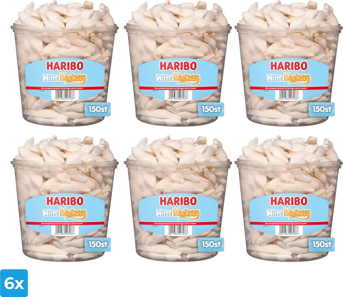 Haribo Schuim Witte Muizen (6x 150 stuks)