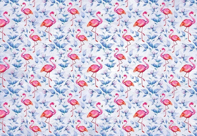 Fotobehang Flamingos Bird Pattern | XL - 208cm x 146cm | 130g/m2 Vlies