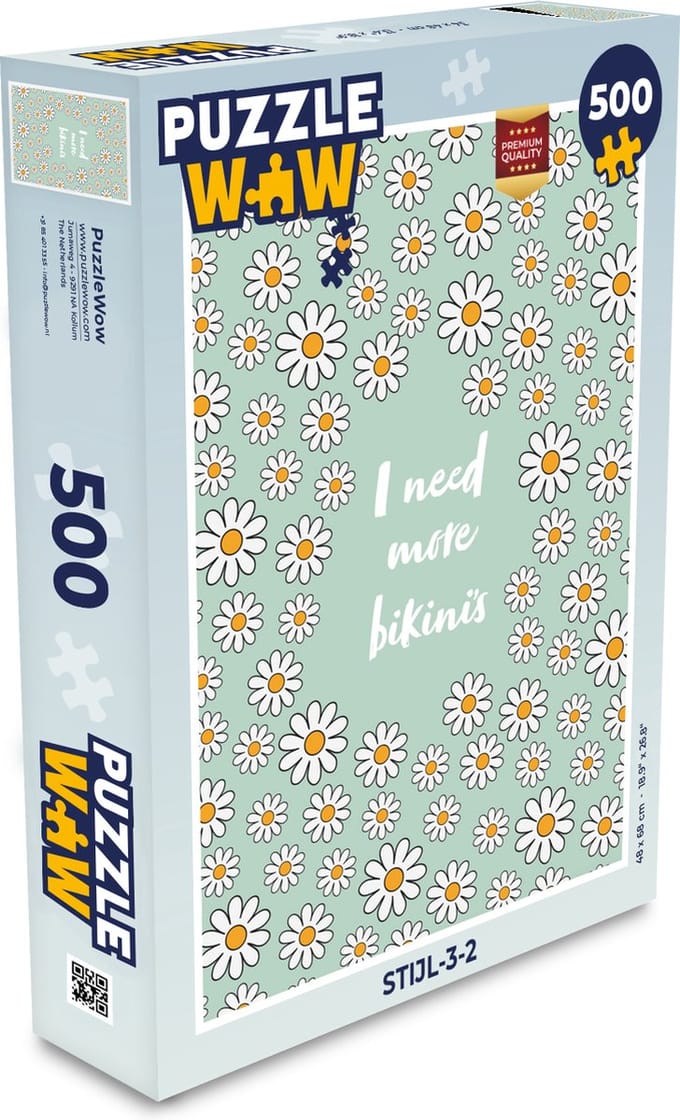 Puzzel Quotes - I need more bikini's - Bloemen - Groen - Legpuzzel - Puzzel 500 stukjes