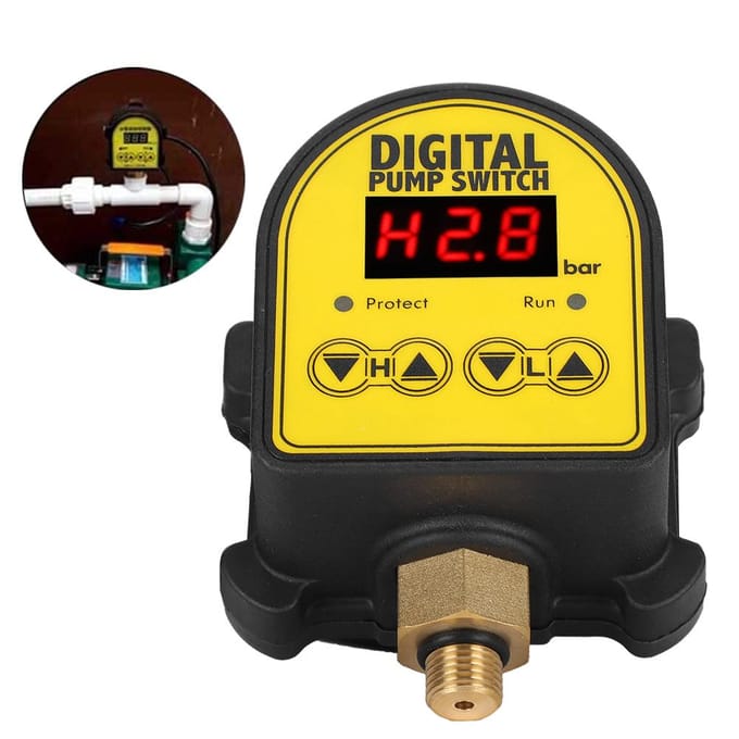 Digitale Automatische Elektronische Drukschakelaar voor Douche Boost Waterpomp yellow