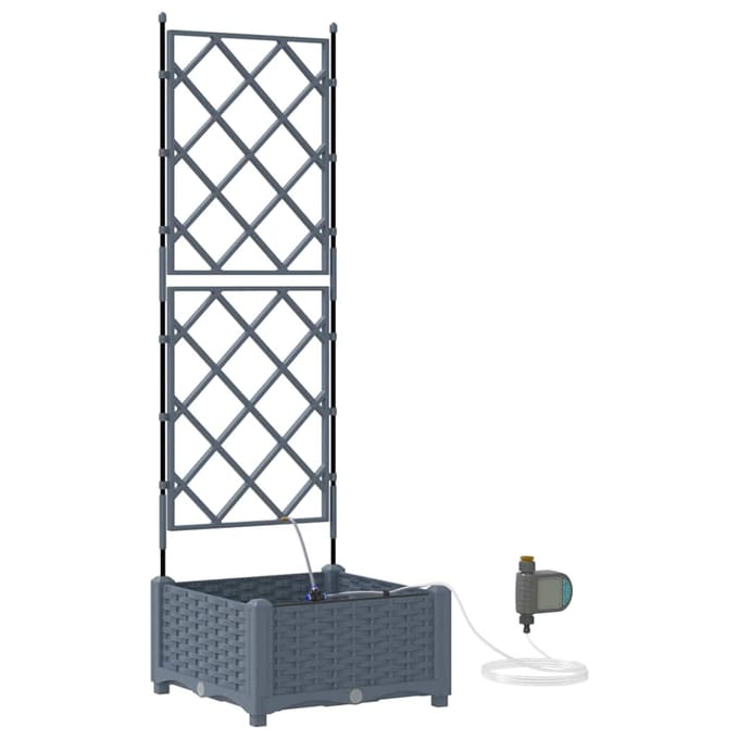 vidaXL - Plantenbak - Lichtgrijs - 40 - x - 40 - x - 126 - cm - PP
