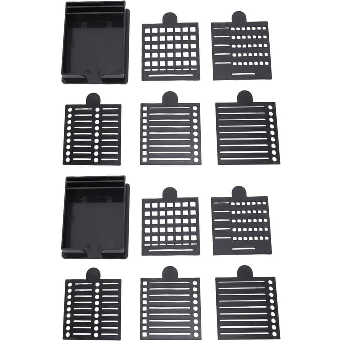 2 Pak Post-it Stencils met Houder ABS Post-it Dispenser Memo Blok Organizer met Lijntjes zwart