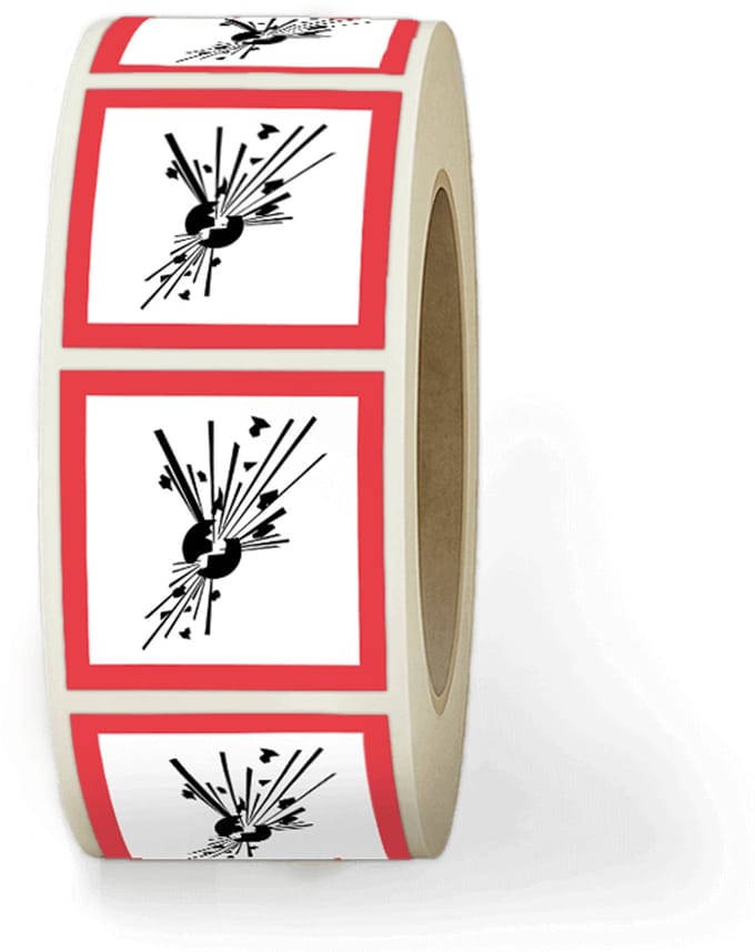 Simbol® - Gevaarsetiketten GHS 01 Explosief - Explosive - Stickers op rol - Formaat