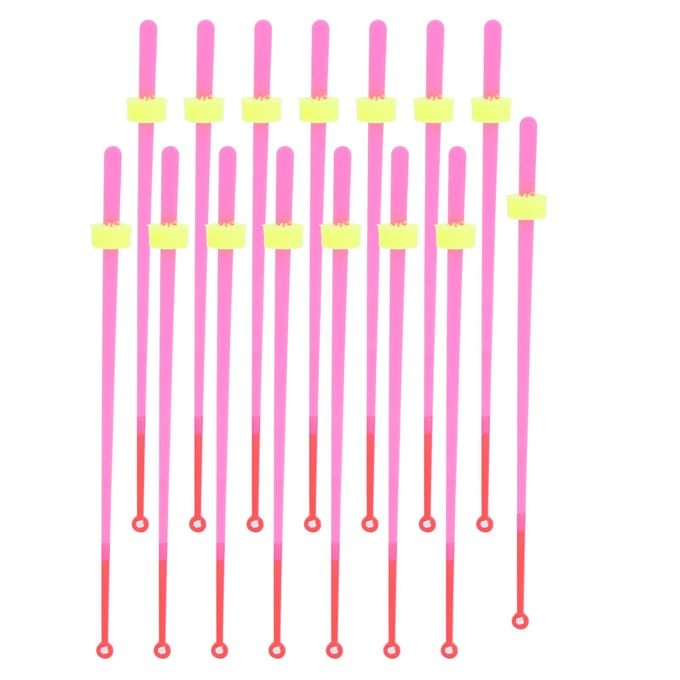 Ensemble de 15 pièces Mini Canne à Pêche sur Glace d'Hiver Section Avant Pointe de Canne Accessoires de Pêche 16cm / 6.3in pink