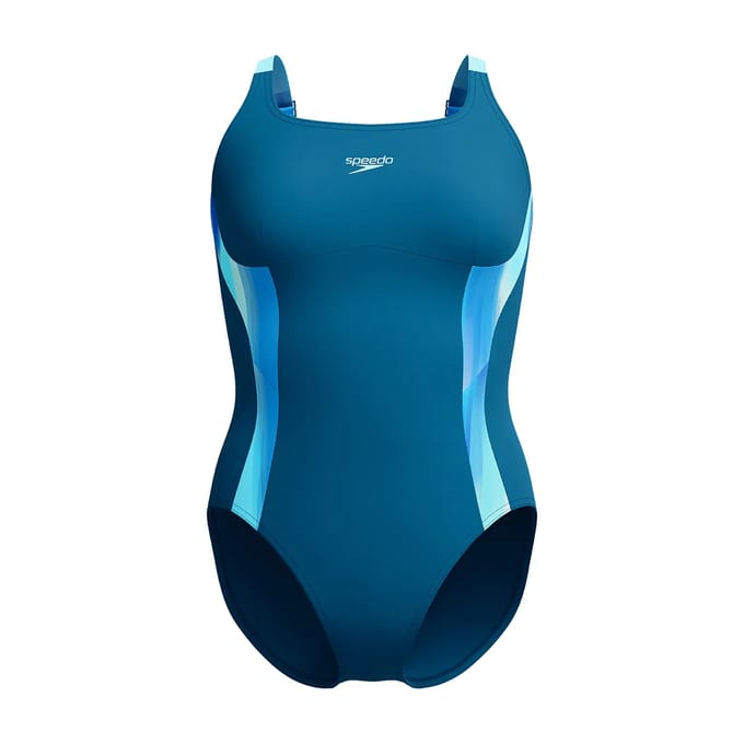 Speedo Shaping Printed Splice Zwemkleding Blauw UK 38 Vrouw