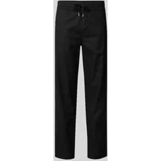 Straight fit linnenbroek met elastische band Model 'Barton'