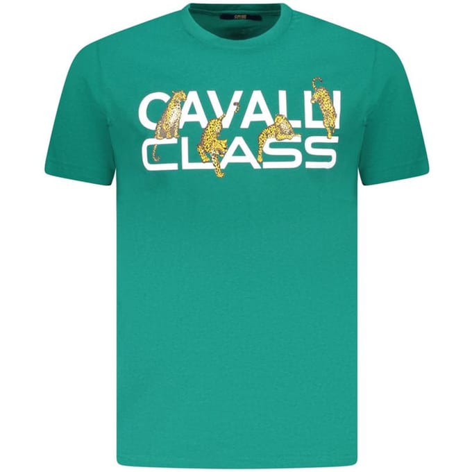 Cavalli Class Verde Katoenen Heren T-Shirt