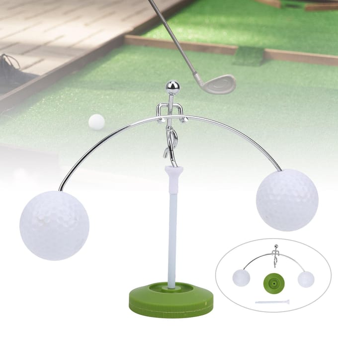 Coffret Cadeau Golf Décoration Maison Bureau Support d'Équilibre Petite Balle de Golf de Bureau avec Base green