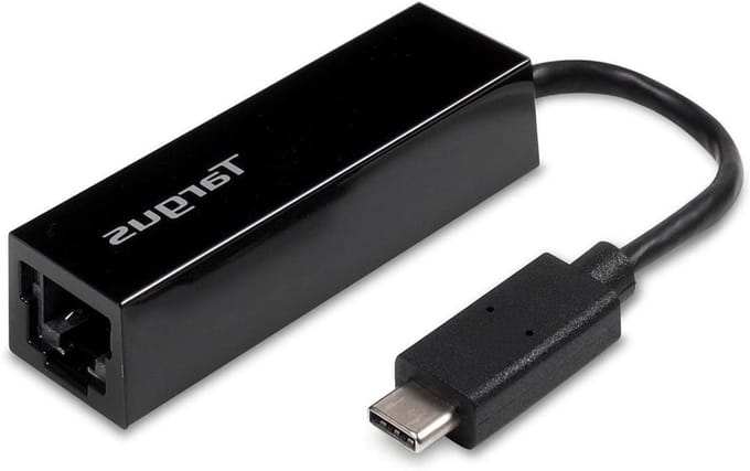 USB-C Ethernet Adapter - Netwerk Kabel Adapter - Stabiele Internetverbinding - Slank Draagbaar Ontwerp - 10x20x1 cm - Zwart