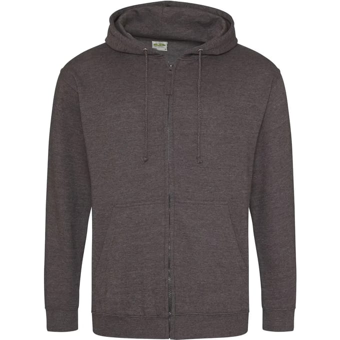 Vegan Hoodie met ritssluiting en capuchon Charcoal Heather - M