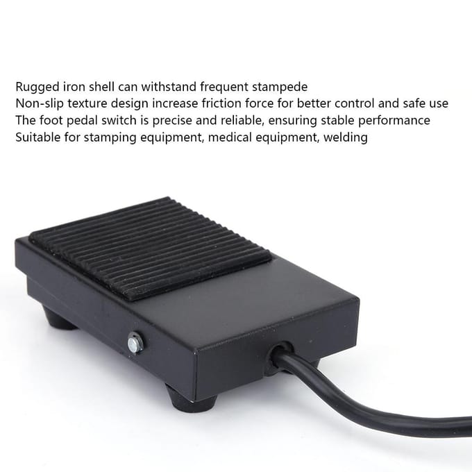TFS ?1 interrupteur à pédale de commande au pied Iron Shell avec câble de 2 mètres 220 V black