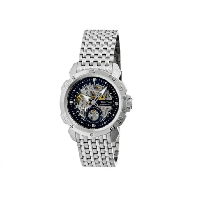 Heritor Automatic Conrad Skeleton Armbandhorloge - Zilver/Zwart